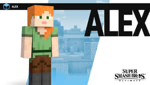 Caption: Minecraft Alex In Action. Wallpaper