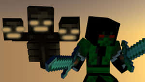 Caption: Minecraft Wither Boss Battle Wallpaper