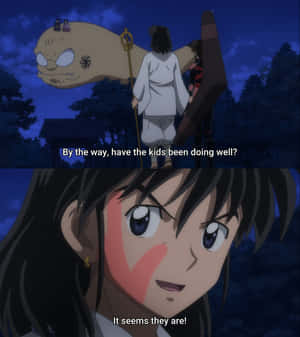 Caption: Miroku In A Pensive Moment Wallpaper