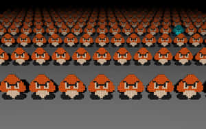 Caption: Mischievous Goomba On The Move Wallpaper