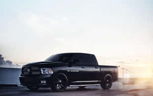 Caption: Monstrous Power Unleashed - Dodge Ram 1500 Wallpaper