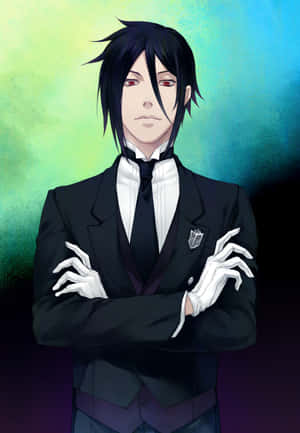 Caption: Mysterious And Elegant Sebastian Michaelis Wallpaper