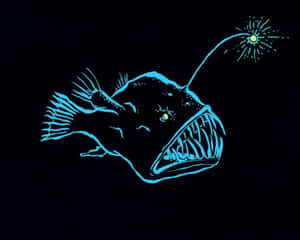 Caption: Mysterious Anglerfish In Deep Ocean Environments Wallpaper
