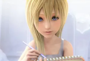 Caption: Namine From Kingdom Hearts In A Beautiful Artistic Illustration Wallpaper