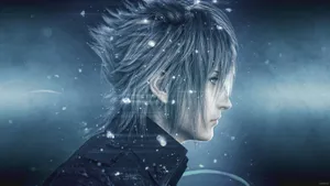 Caption: Noctis Lucis Caelum: The Crown Prince In Action Wallpaper