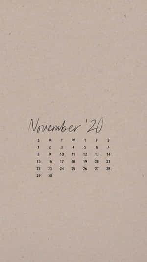 Caption: November 2020 Calendar Wallpaper