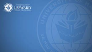 Caption: Official Logo Of University Of Hawaii Leeward - Blue Variant Wallpaper