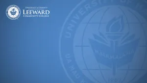 Caption: Official Logo Of University Of Hawaii Leeward - Blue Variant Wallpaper