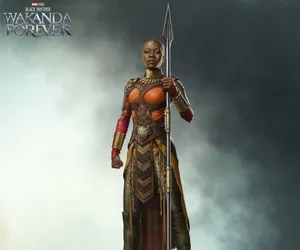 Caption: Okoye, The Fierce Dora Milaje Warrior From Marvel's Black Panther Wallpaper