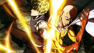 Caption: One-punch Man's Genos In Action Wallpaper