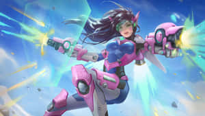 Caption: Overwatch D.va - Asserting Dominance In The Battlefield Wallpaper