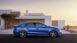 Caption: Power And Precision - Audi S3 In Motion Wallpaper