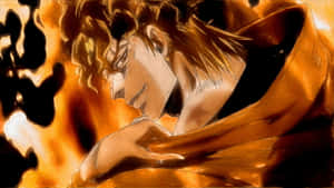 Caption: Powerful And Menacing Dio Brando In Action Wallpaper