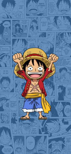 Caption: Powerful Stance Of Luffy In Luffy Phone Wallpaper Wallpaper