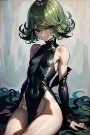 Caption: Powerful Tatsumaki In Action Wallpaper