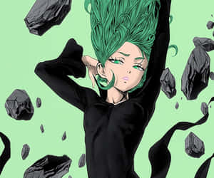 Caption: Powerful Tornado Tatsumaki Unleashing Her Fury Wallpaper