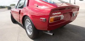 Caption: Preserved Elegance - Vintage Saab Sonett Wallpaper
