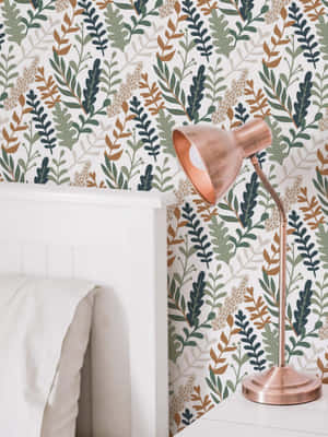 Caption: Refreshing Leaf Design In Conventional Style Wallpaper