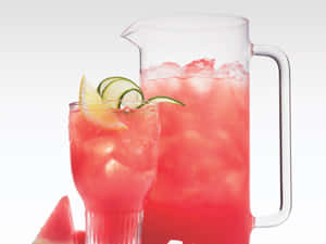 Caption: Refreshing Pink Lemonade In A Jar Wallpaper