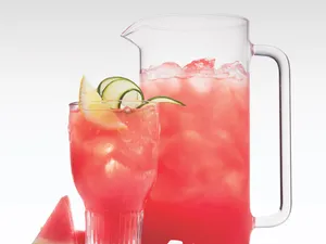 Caption: Refreshing Pink Lemonade In A Jar Wallpaper