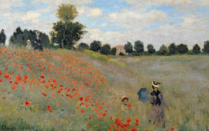 Caption: Renoir’s Masterpiece - Women On The Field Wallpaper