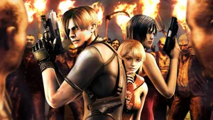 Caption: Resident Evil Characters In Action Wallpaper