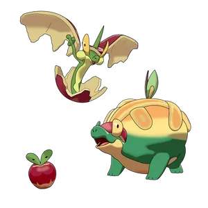 Caption: Revealing The Evolution Chain Of Applin On A White Background Wallpaper