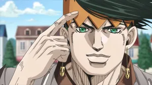 Caption: Rohan Kishibe Striking A Pose In Morioh Wallpaper