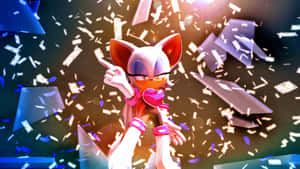 Caption: Rouge The Bat Striking A Captivating Pose In High-resolution Wallpaper Wallpaper