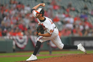 Caption: Ryan Mountcastle In The Field Ready For A Game Wallpaper