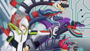 Caption: Ryoken Kogami Engaging Battle In A Dynamic Pose Wallpaper