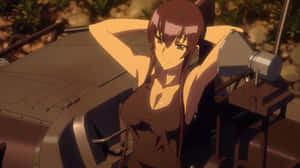 Caption: Saeko Busujima In Combat Stance Wallpaper