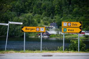 Caption: Scenic View Of Bergen, Norway, During Winter Wallpaper