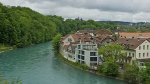 Caption: Scenic View Of Bern, Switzerland At Sunset Wallpaper