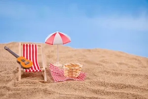 Caption: Serene Beach Getaway Wallpaper