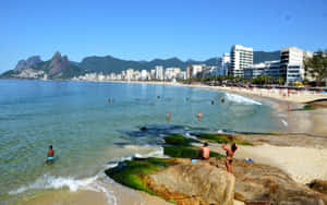 Caption: Serene Brazilian Beach Paradise Wallpaper