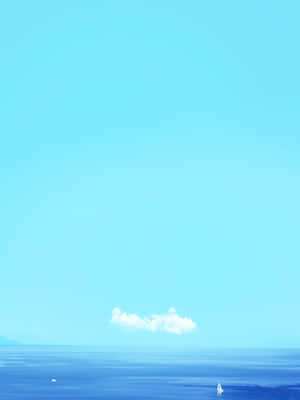 Caption: Serene Minimalist Ocean Waves Wallpaper