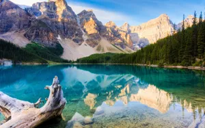 Caption: Serene Moraine Lake As Computer Wallpaper Wallpaper