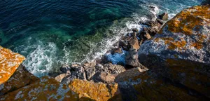 Caption: Serene Saltwater Horizon Wallpaper