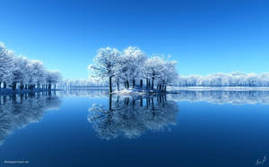 Caption: Serene Winter Landscape Wallpaper