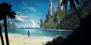 Caption: Serenity By The Shore Wallpaper