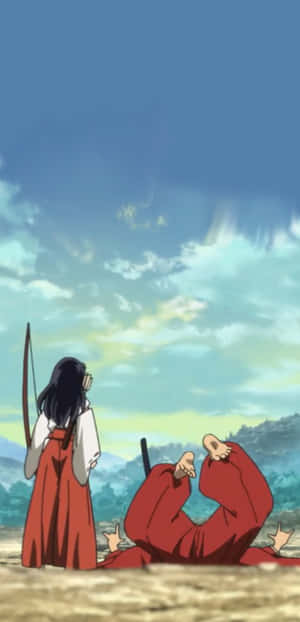 Caption: Setsuna In A Mystical Landscape Wallpaper