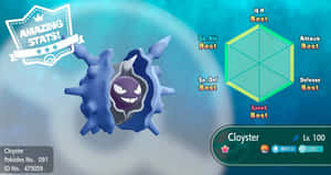 Caption: Shiny Cloyster - A Powerful Water/ice-type Pokémon Wallpaper