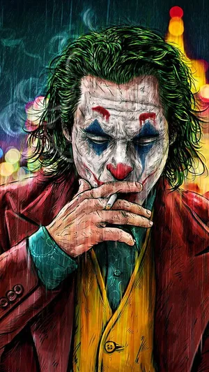 Caption: Sinister Joker Art Masterpiece Wallpaper