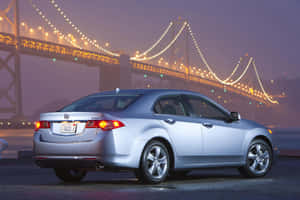 Caption: Sleek Acura Tsx On Open Road Wallpaper