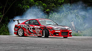 Caption: Sleek And Fast Nissan Silvia S15 Under The Night Sky Wallpaper