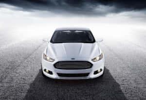 Caption: Sleek And Sophisticated Ford Fusion On The Road Wallpaper