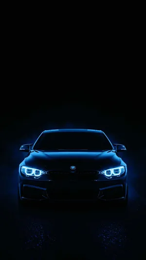 Caption: Sleek Black Bm4 Gt4 Iphone Car On Motion Wallpaper