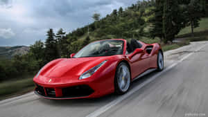 Caption: Sleek Ferrari 488 Spider Unleashes Power And Elegance Wallpaper