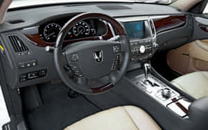 Caption: Sleek Hyundai Equus In Motion Wallpaper